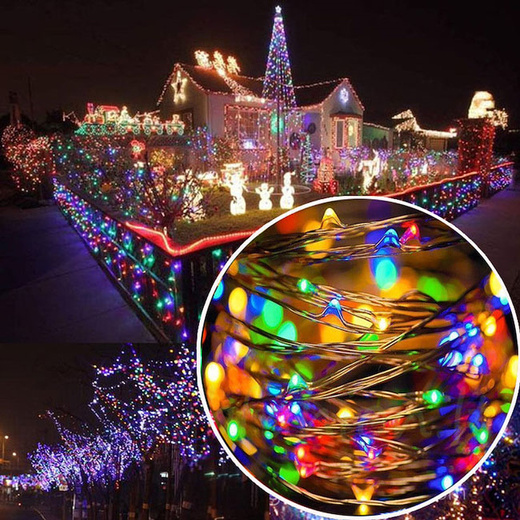 Lampki choinkowe 50 LED druciki mikro na baterie