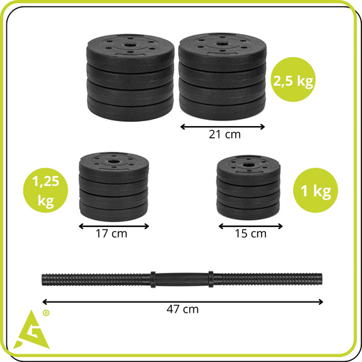 Hantle regulowane zestaw 2x 15 kg obciążeń gryf do treningu siłowego 30 kg talerze zaciski