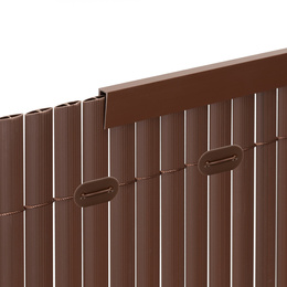 Osłona PVC maskująca 400x100 cm, profile zestaw na balkon, taras, ogrodzenie brązowe