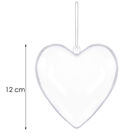 Bombki akrylowe 12cm serce plastikowe decoupage zestaw 2 szt.