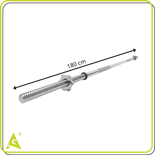 Gryf prosty olimpijski 180 cm sztanga ze stali chromowanej zaciski 25 mm