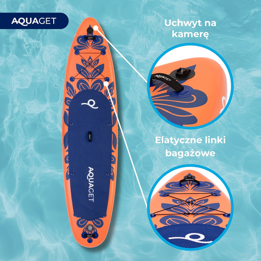 Deska SUP 350 cm pompowana do pływania na stojąco paddleboard z zestawem akcesoriów