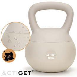 Kettlebell miękki 10 kg kula odważnik hantla ciężar do ćwiczeń fitness, beżowy