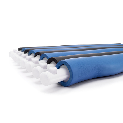 Hula hop treningowe 88 cm składane, piankowe NBR szaro-niebieskie