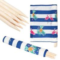 flamingi, niebieskie pasy