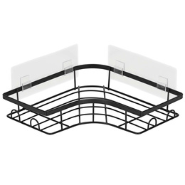 Półka łazienkowa, pod prysznic, wisząca zestaw 2 szt. narożna czarna