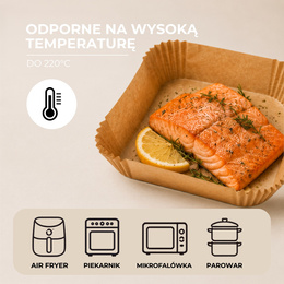 Wkłady papierowe do Airfryer 300 szt. tacki do frytkownicy beztłuszczowej 20x20 cm