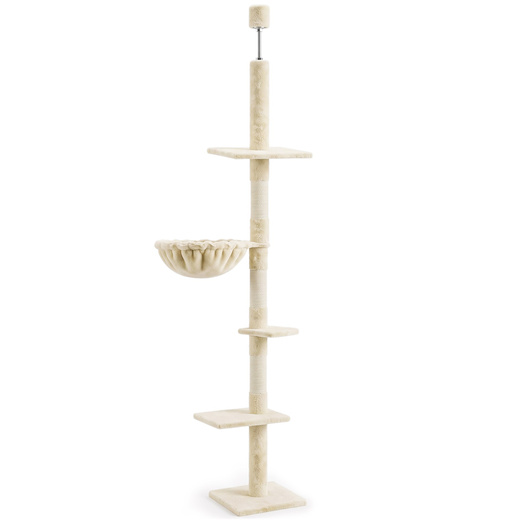 Drapak dla kota sufittowy sizal słupek 240 - 265 cm kremowy