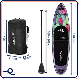 Deska SUP 320 cm pompowana do pływania na stojąco paddleboard z zestawem akcesoriów