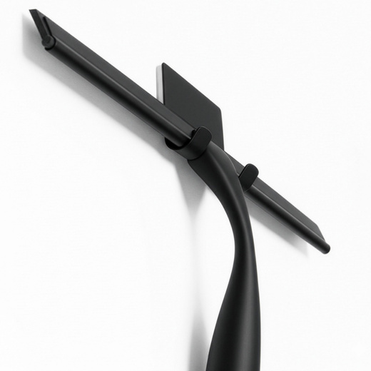 Ściągaczka do szyb, kabiny prysznicowej, łazienkowa ze stali nierdzewnej z uchwytem, czarna