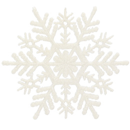 Zawieszka na choinkę śnieżynki 3 szt. ozdoba świąteczna 10,5 cm biały brokat