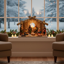 Figurki do szopki bożonarodzeniowej 10 szt. z żywicy zestaw święta