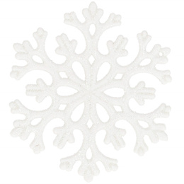 Zawieszki świateczne 8 szt. śnieżynki brokatowe 8 cm białe