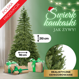 Choinka sztuczna premium 210 cm świerk drzewko bożonarodzeniowe