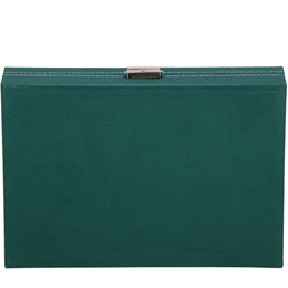Szkatułka na biżuterię 28x19,5x7 cm zielony welurowy organizer z przegródkami
