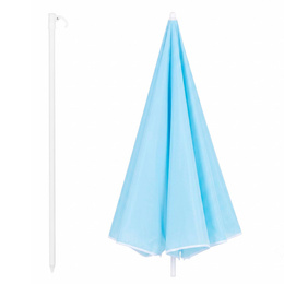 Parasol plażowy 160 cm ogrodowy, przeciwsłoneczny UPF50+ składany, łamany na balkon, taras, błękitny