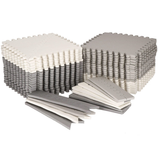 Mata piankowa trójkąty 186x186 cm szare puzzle dla dzieci, do ćwiczeń pianka EVA