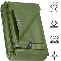 Plandeka 4x6m 120g/m2 gruba płachta ochronna zielona