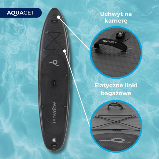 Deska pompowana do pływania SUP 350 cm paddleboard komplet z wiosłem i wyposażeniem 
