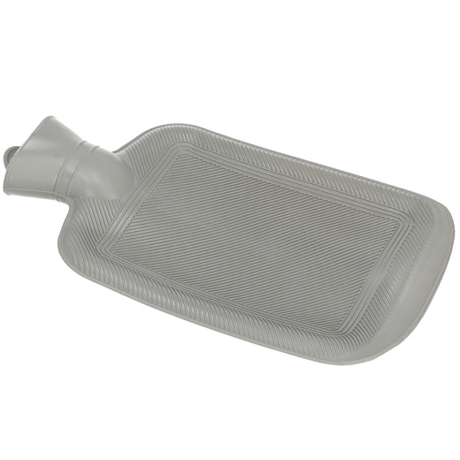Termofor gumowy w futrzanym pokrowcu ogrzewacz do rąk 1,8L szary