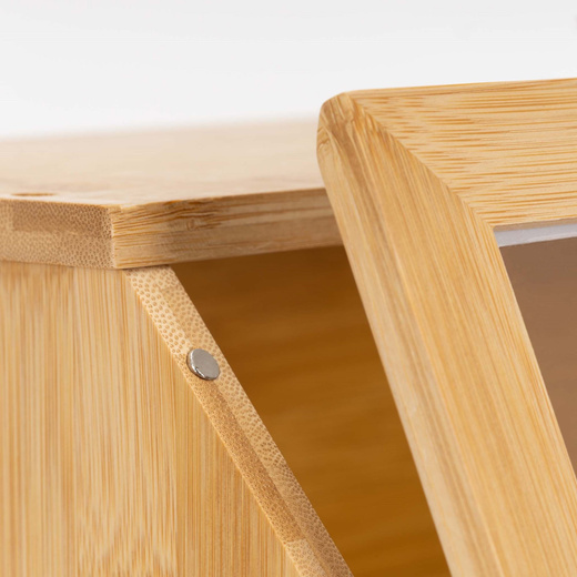 Chlebak zamykany, dwupoziomowy, szafka na pieczywo, bambusowy