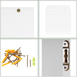 Półki ścienne 3 szt. na przyprawy, książki półki wiszące nowoczesne białe