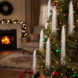 Włosy Anielskie na choinkę, dekoracja świąteczna 100 cm przeźroczyste