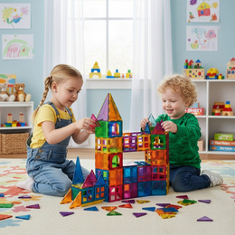 Klocki magnetyczne zestaw 60 szt. klocków konstrukcyjnych dla dzieci, kolorowe