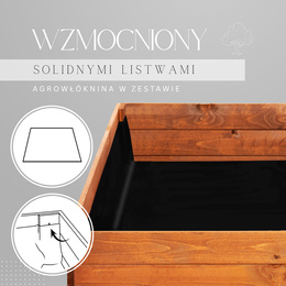 Skrzynia na warzywa drewniana 200x84x26,5 cm wysoki warzywniak zielnik impregnowany