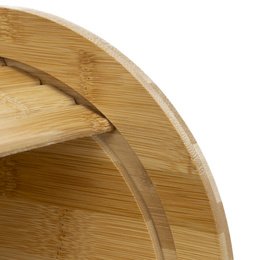 Chlebak bambusowy duży 38x28x18 cm zamykany szafka na pieczywo pojemnik z roletą