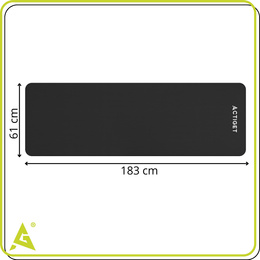 Mata do jogi, ćwiczeń fitness 183x61 cm antypoślizgowa, materac do stretchingu czarny