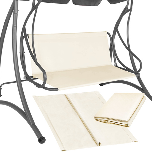 Materiał na siedzisko huśtawki ogrodowej 130 x 100 cm tkanina wodoodporna ecru