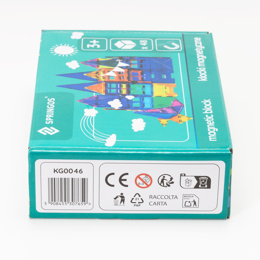 Klocki magnetyczne 3D zestaw 48 szt. klocki konstrukcyjne dla dzieci, kolorowe