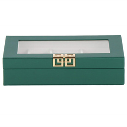 Szkatułka na biżuterię 23,5x14x5,5 cm zielony, ekoskóra organizer z przegródkami