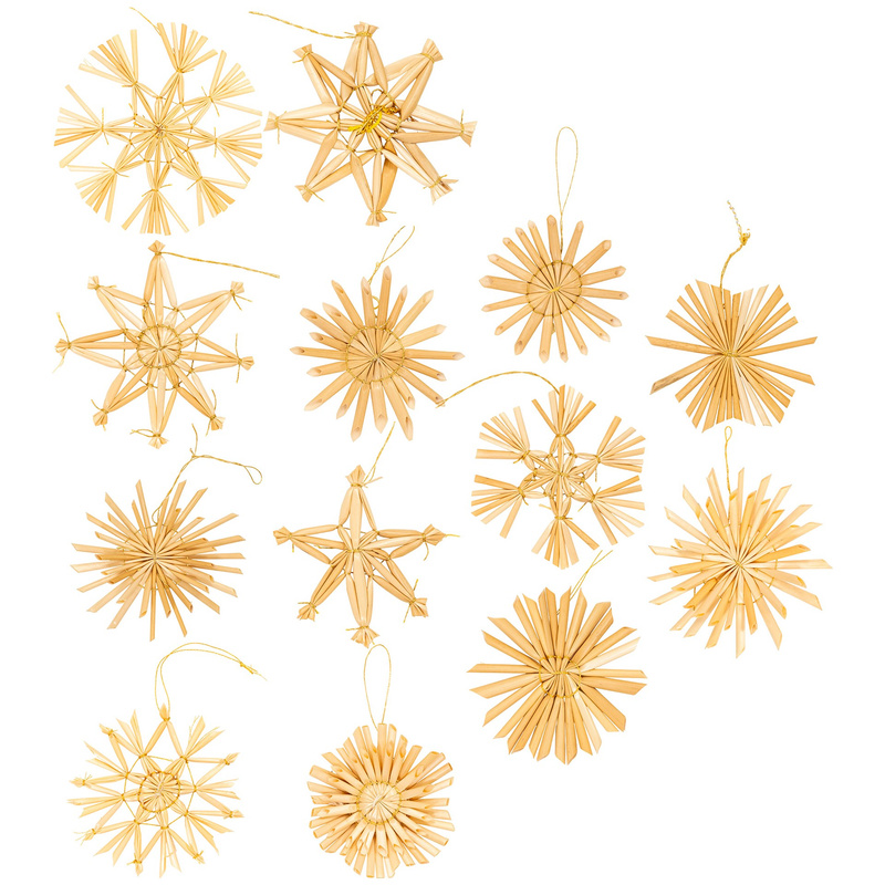 Ozdoby choinkowe, bombki słomiane 48 szt. naturalne dekoracje świąteczne, brązowe