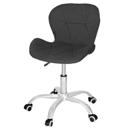 Fotel biurowy obrotowy krzesło na kółkach, do nauki, pracy przed komputerem ciemnoszary