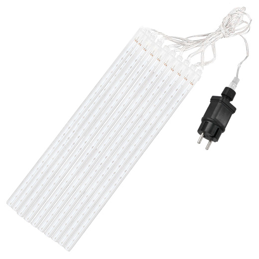 Lampki choinkowe 480 Led sople 10 szt. padający śnieg meteory zewnętrzne niebieskie