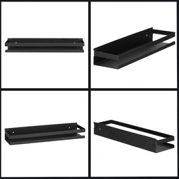 Półki łazienkowe pod prysznic 2 szt. 40x10 cm ze stali nierdzewnej czarne