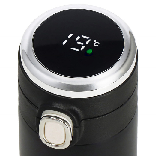 Kubek termiczny 420 ml ze stali nierdzewnej na kawę herbatę, z wyświetlaczem temp. czarny