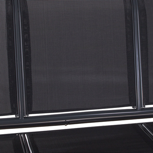 Huśtawka ogrodowa 3 osobowa fiona stalowa do 220 kg z regulowanym daszkiem i poduszkami