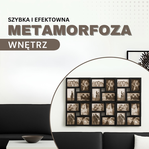 Ramka na zdjęcia 24 zdjęcia multiramka 10x15 czarna