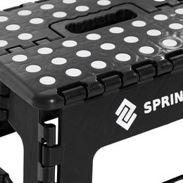 Stołek składany, schodek pomocniczy 150 kg podest antypoślizgowy, czarny