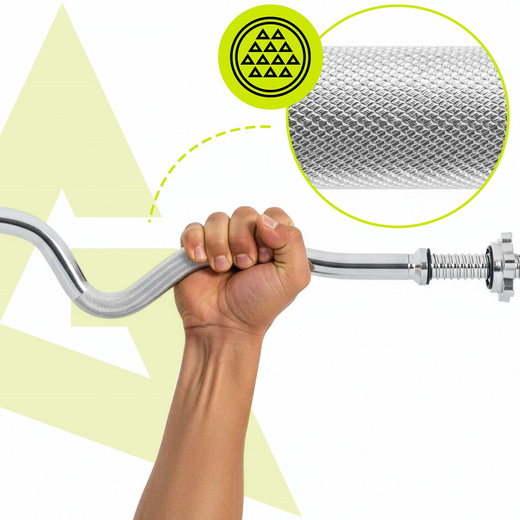 Gryf mocno łamany 120 cm sztanga ze stali chromowanej 2 zaciski 25 mm