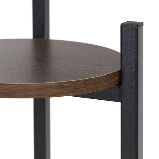 Kwietnik metalowy 81 cm stojak na kwiaty z 3 półkami loft nowoczesny czarno-brązowy