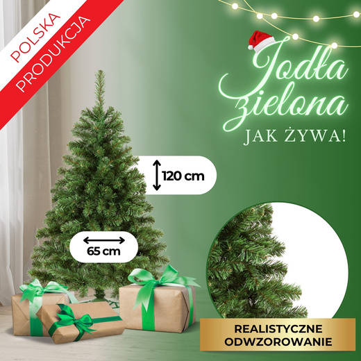 Choinka sztuczna premium 125 cm jodła zielona