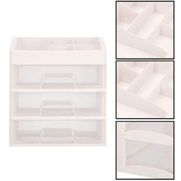 Organizer na kosmetyki 31x26,5x19,5 cm mleczny pojemnik na biżuterię z przegródkami