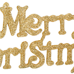 Zawieszka na choinkę napis Merry Christmas 2 szt. ozdoba świąteczna 24 cm złoty brokat