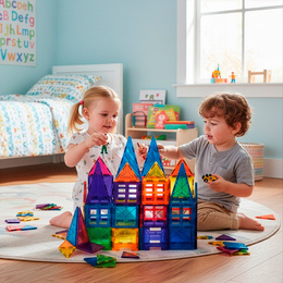 Klocki magnetyczne 3D zestaw 48 szt. klocki konstrukcyjne dla dzieci, kolorowe