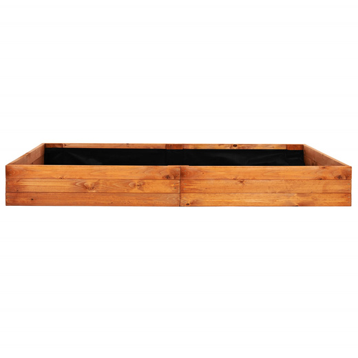 Skrzynia drewniana na warzywa 240x84x26,5 cm warzywniak z agrowłókniną, brązowy