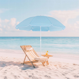 Parasol plażowy 160 cm ogrodowy, przeciwsłoneczny UPF50+ składany, łamany na balkon, taras, błękitny